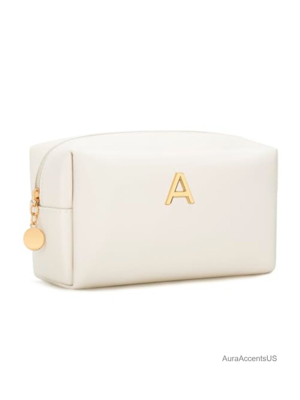 Initial Makeup Bag Faux Leather Wash Bag Travel Cosmetics Organizer Gift